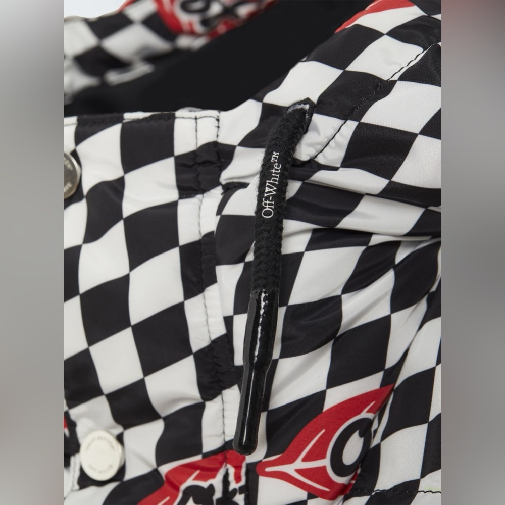 Off White Chessboard leaf pattern Puffer jacket - Picture 9 of 10